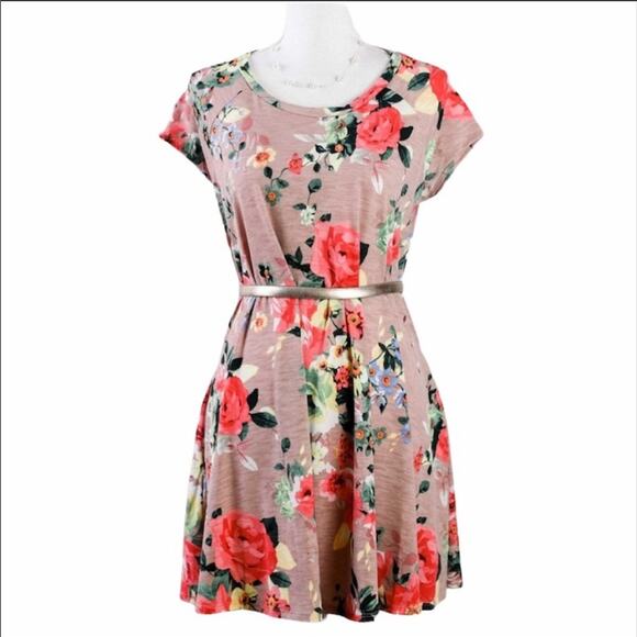Short sleeve dress pink floral medium large - Picture 4 of 10